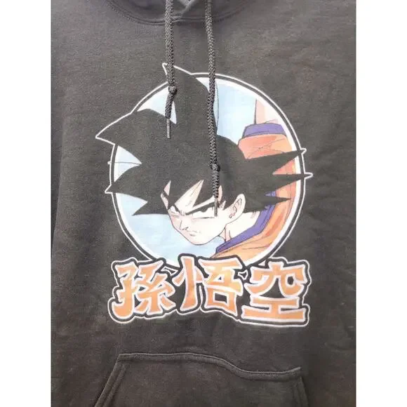 Gildan Dragon Ball Z Hoodie Mens Size Medium Black Graphic Fleece Pullover 3515 - Picture 2 of 8